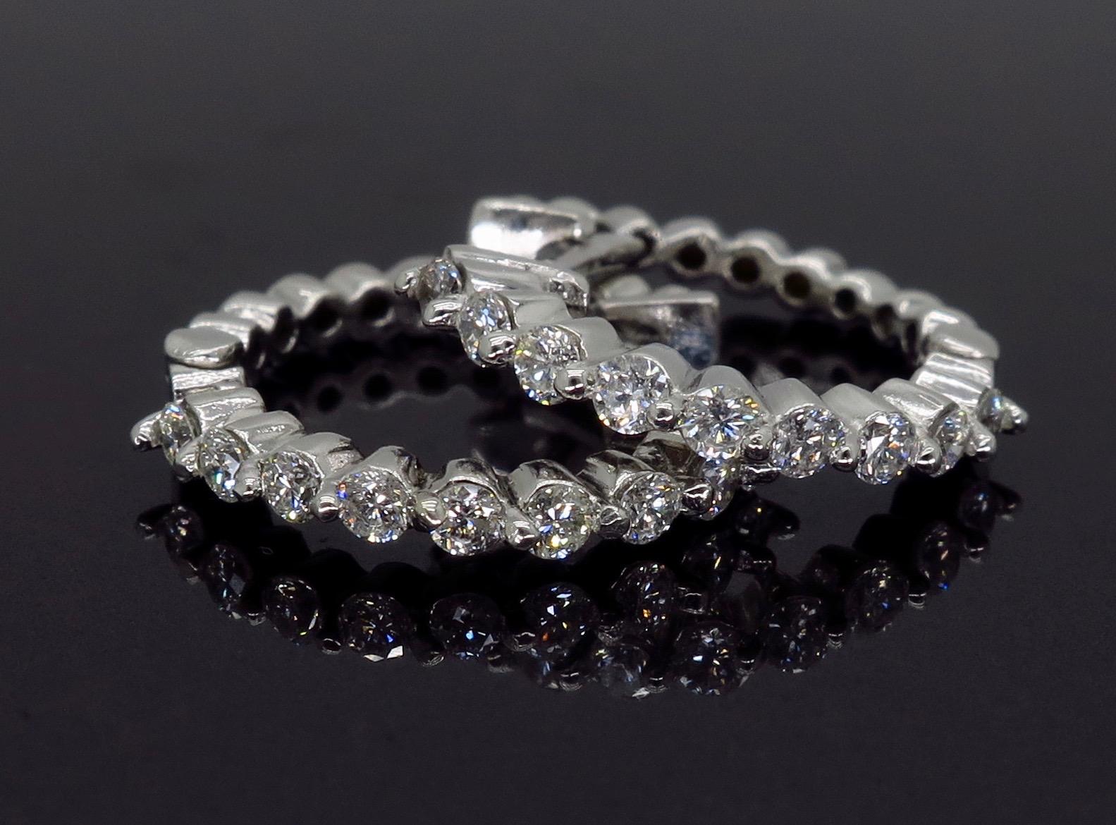 Petite Diamond Hoop Earrings 5