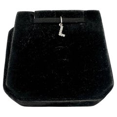 Petite Diamond "L" Initial Pendant in 14kt White Gold - 0.04ctw Diamonds