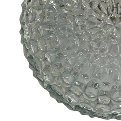Petite Diamond Shaped clear Glass Flush Mount Ceiling Light, Germany 1980s