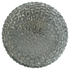 Petit plafonnier encastré en verre transparent en forme de diamant, Allemagne, années 1980