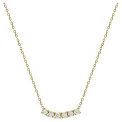 Petite Diamond Six Stone Curved Necklace