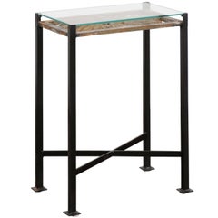Petite Drink Table Made from Antique French Decorative Iron Panel on Custom Base