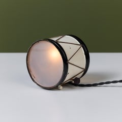 Petite Drum Lamp by Lurelle Guild, Enameled Metal, Art Deco, 1930s USA