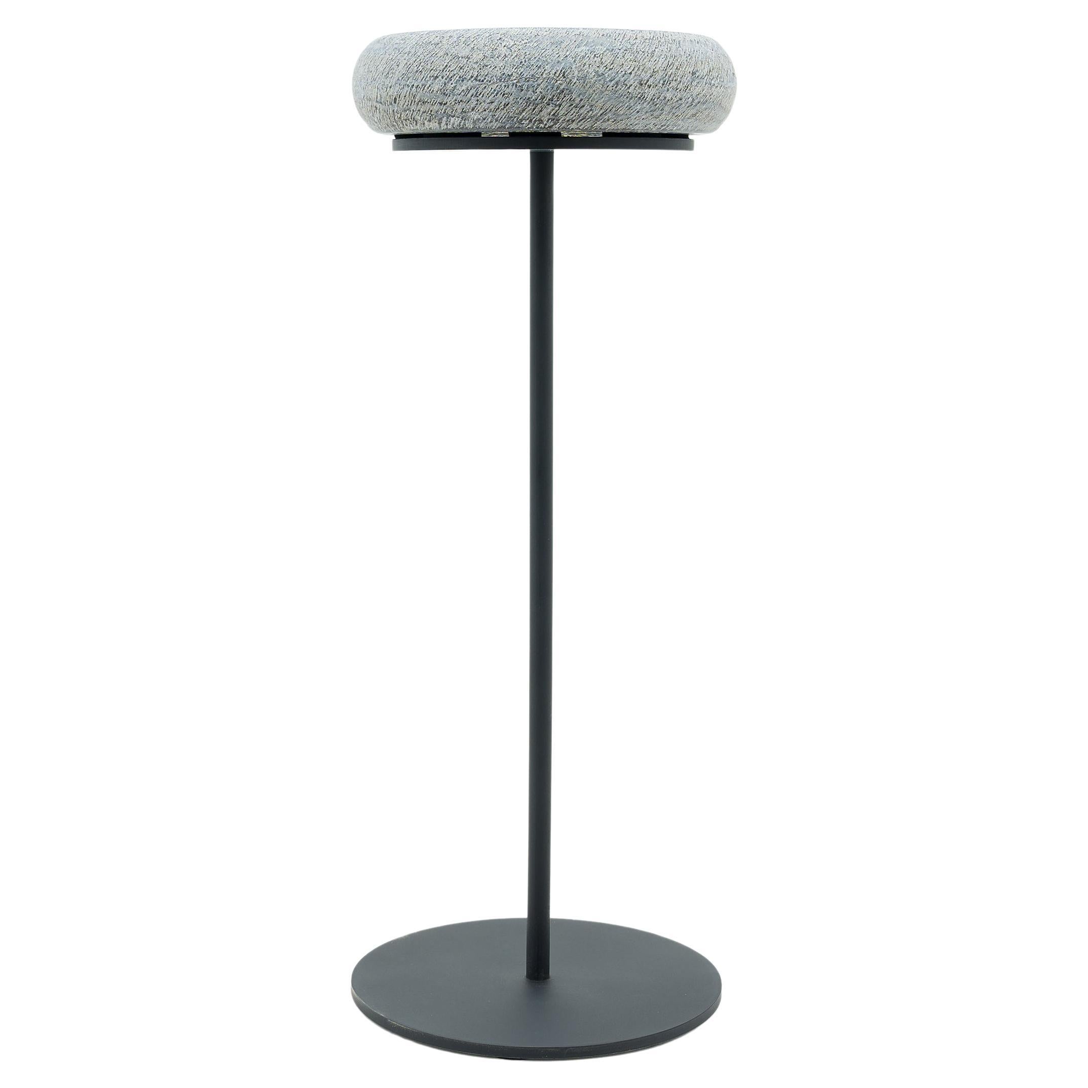 Petite Drum Stone Side Table For Sale