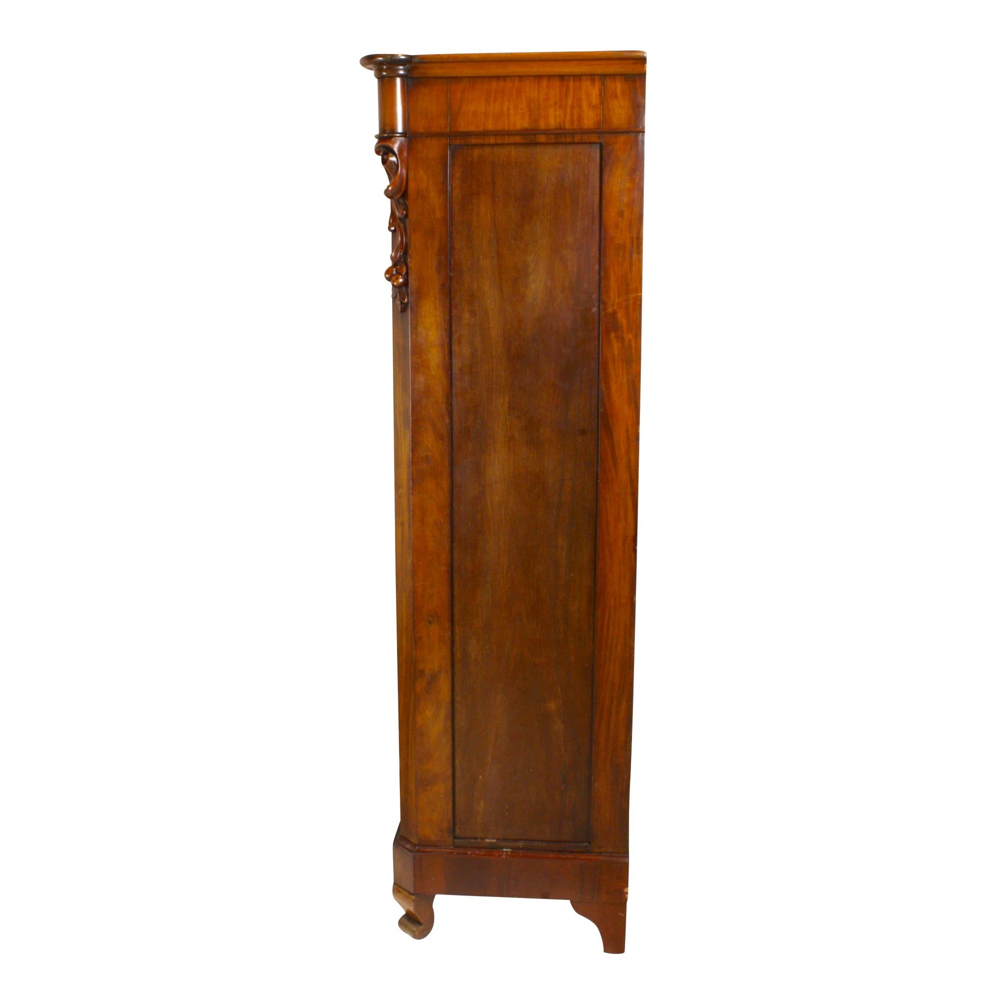 19th Century Petite Dutch Mahogany Biedermeier Armoire, circa 1880