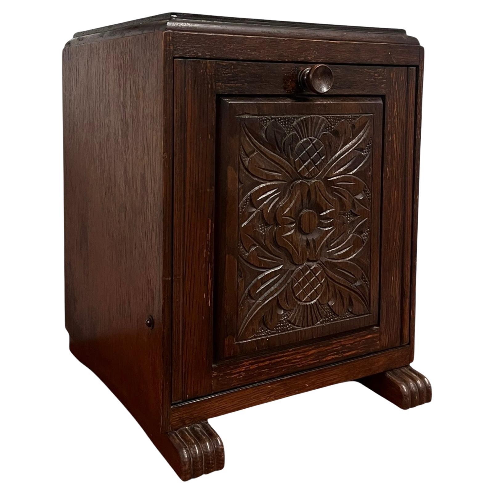 Petite Early 20th Century English Coal Bin Accent Table or Magazine Storage Rack