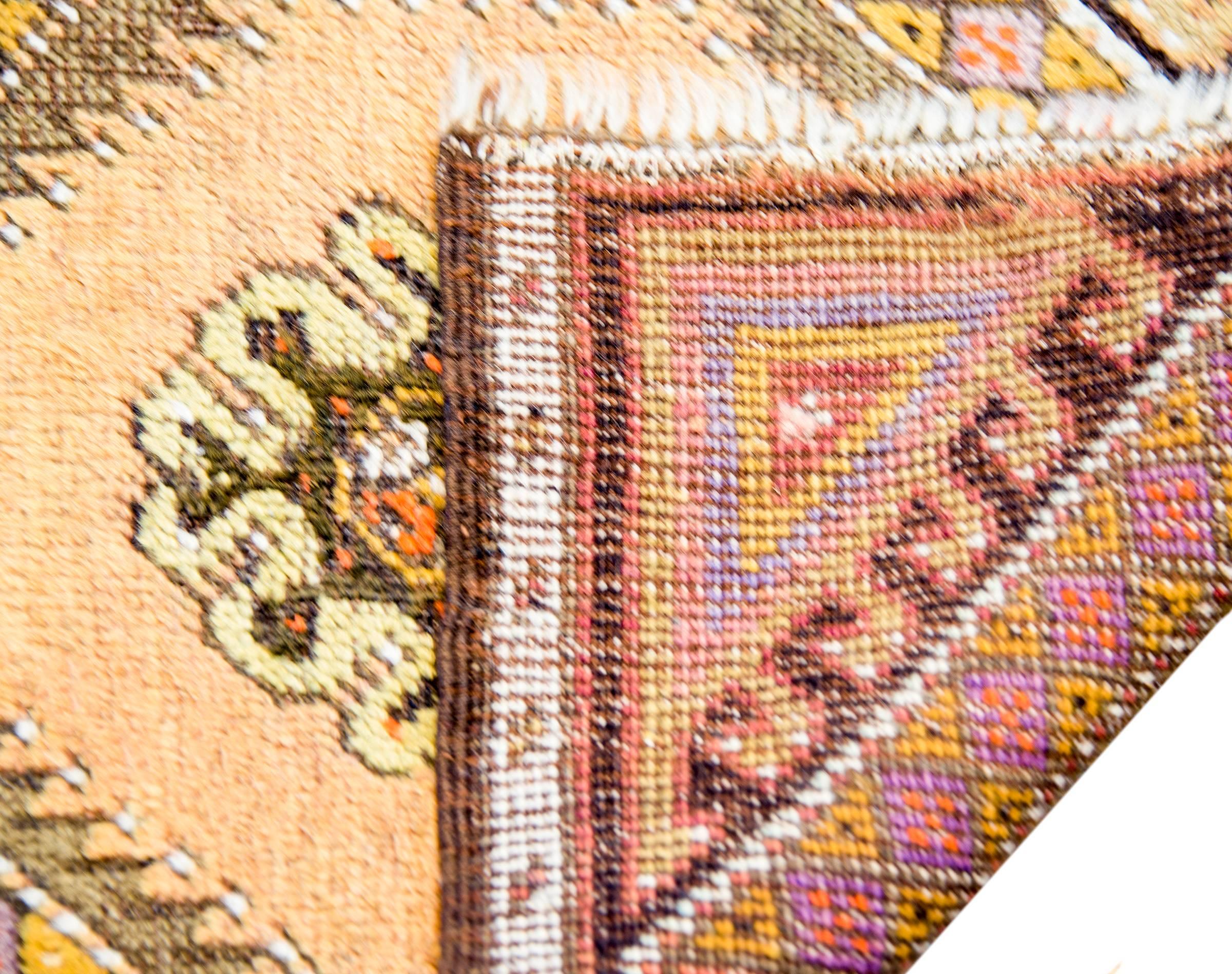 Wool Petite Early 20th Century Oushak Rug For Sale