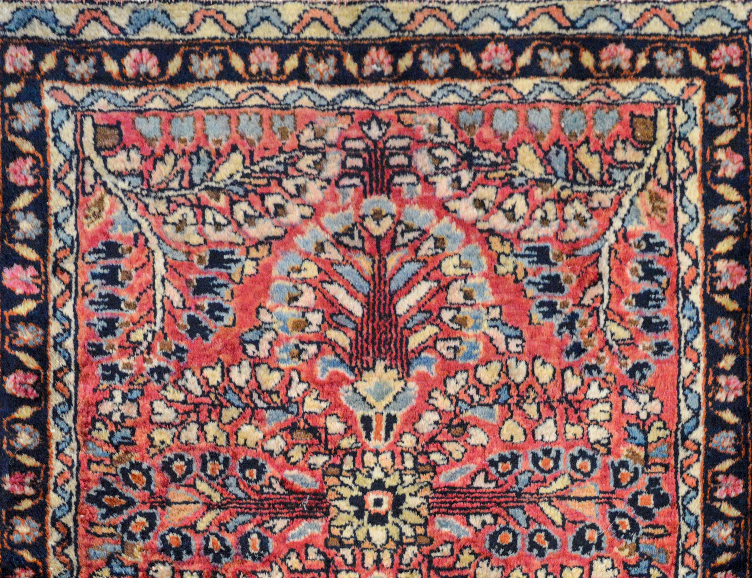 Vegetable Dyed Petite Early 20th Century Sarouk Rug For Sale