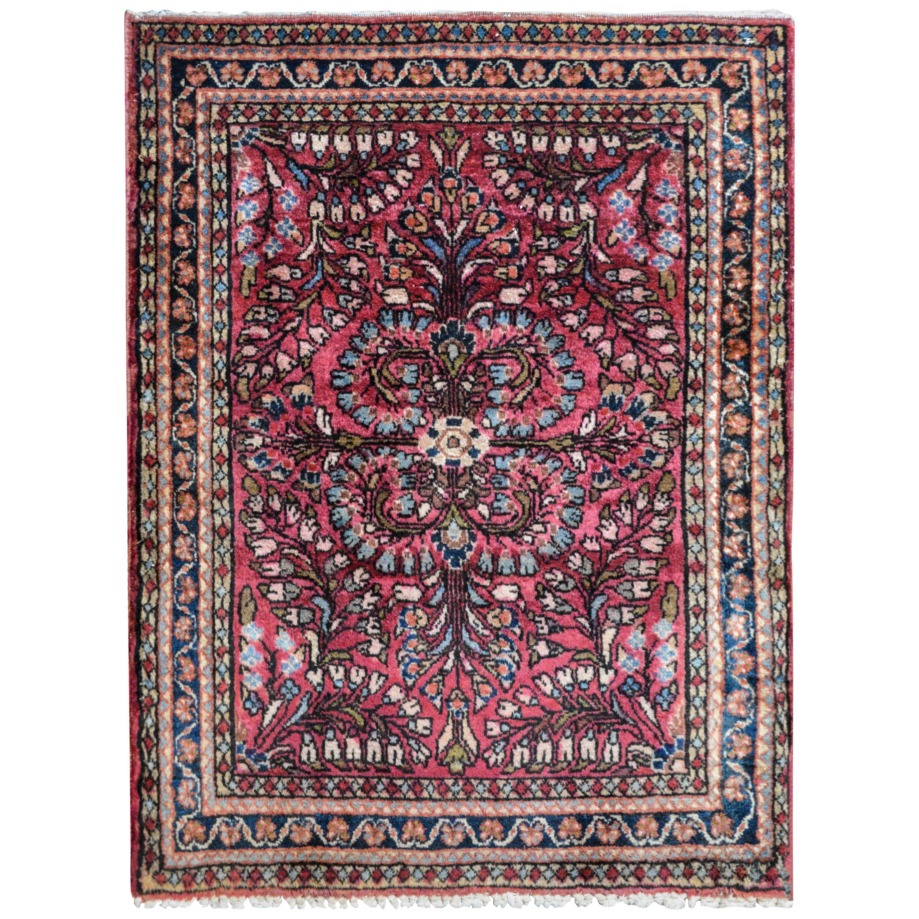 Petite Early 20th Century Sarouk Rug For Sale