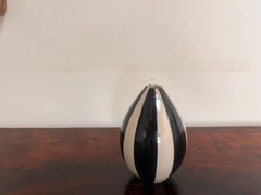Petite Early Jonathan Adler Black & White Stripped Vase
