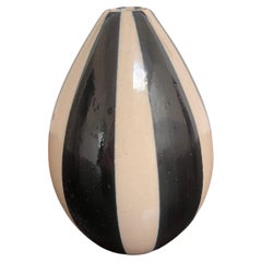 Petite Early Jonathan Adler Black & White Stripped Vase