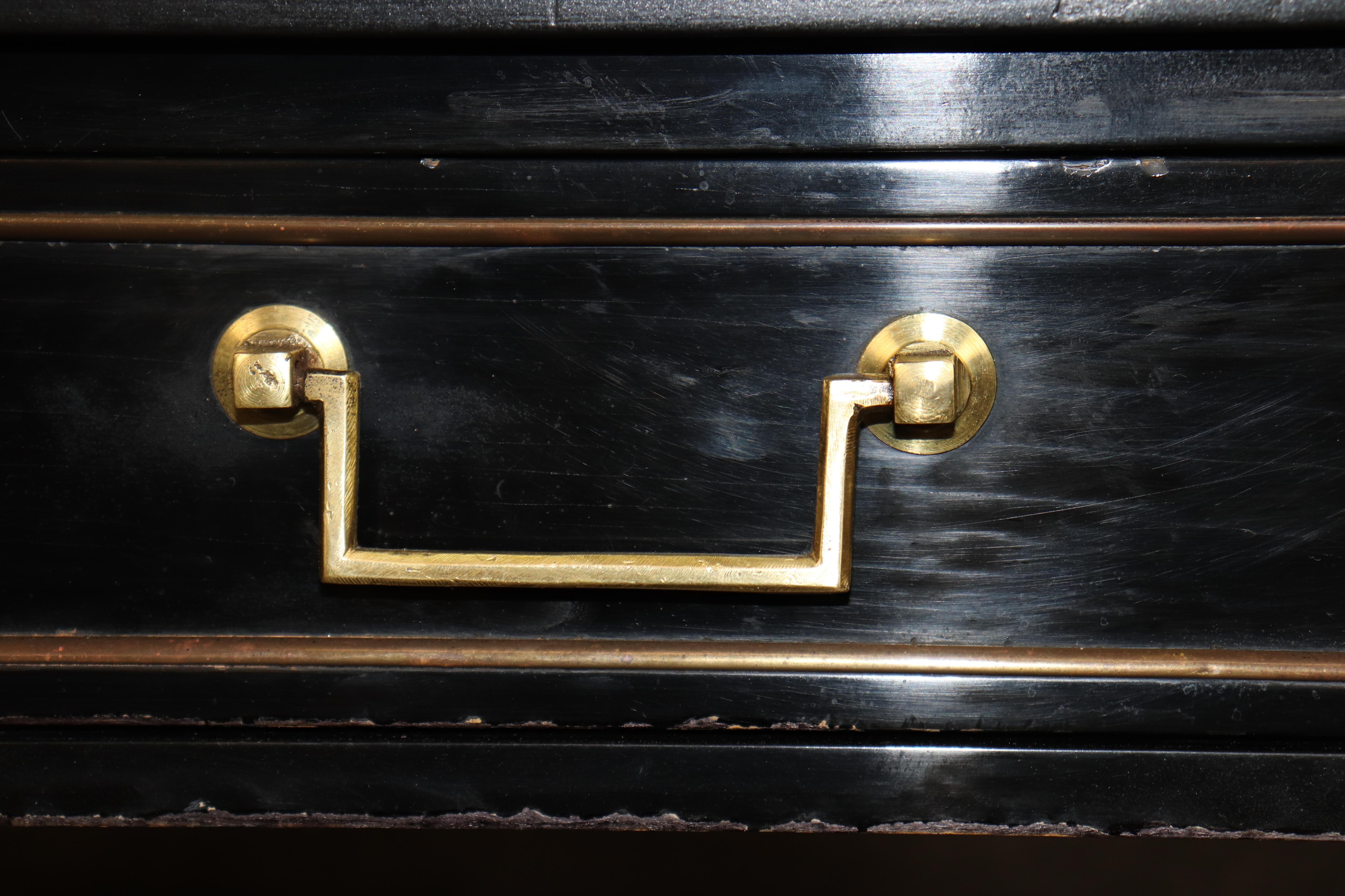 Petite Ebonized Child Size or Ladies Writing Desk attributed to Maison Jansen For Sale 6