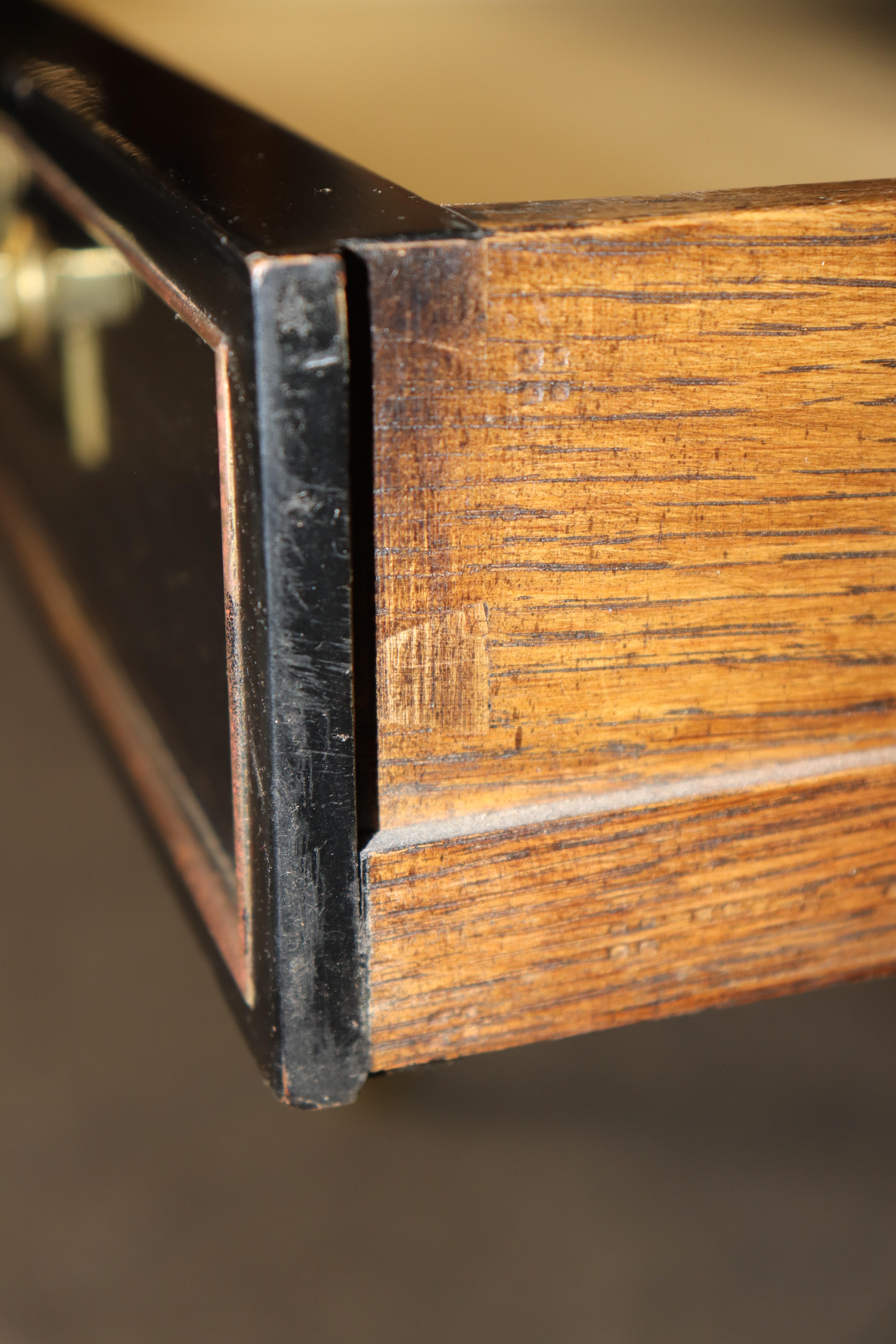 Petite Ebonized Child Size or Ladies Writing Desk attributed to Maison Jansen For Sale 8