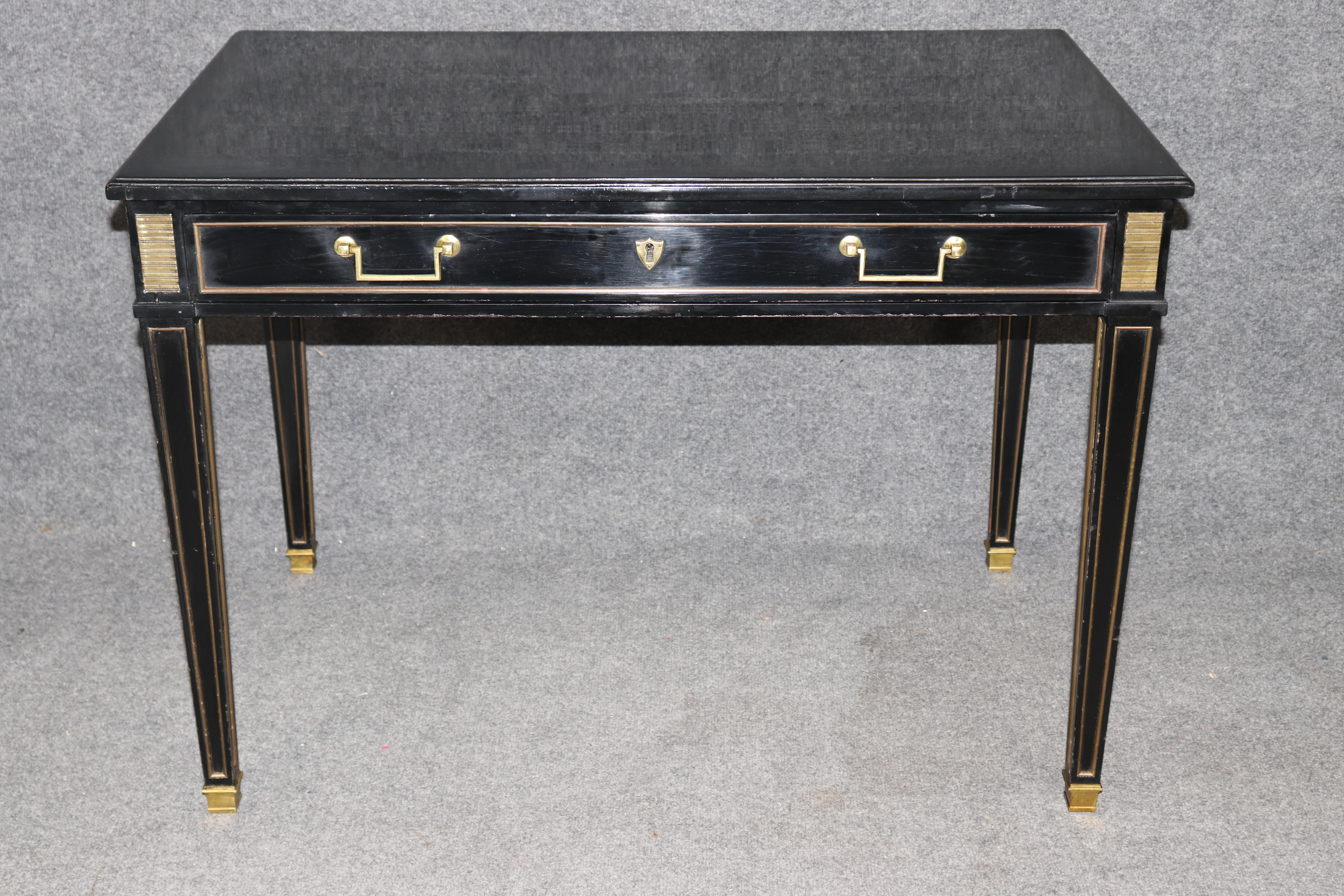 Directoire Petite Ebonized Child Size or Ladies Writing Desk attributed to Maison Jansen For Sale