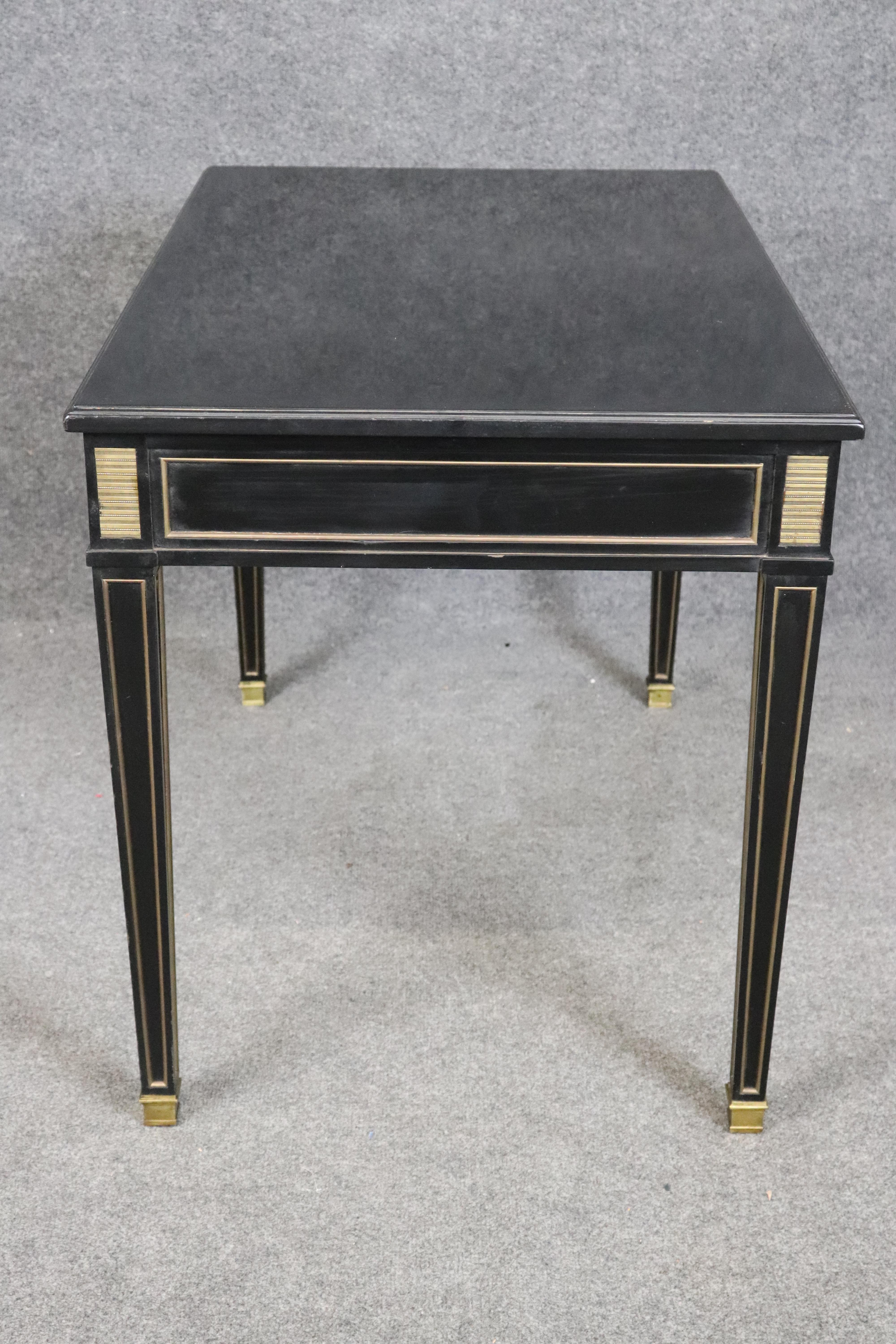 French Petite Ebonized Child Size or Ladies Writing Desk attributed to Maison Jansen For Sale