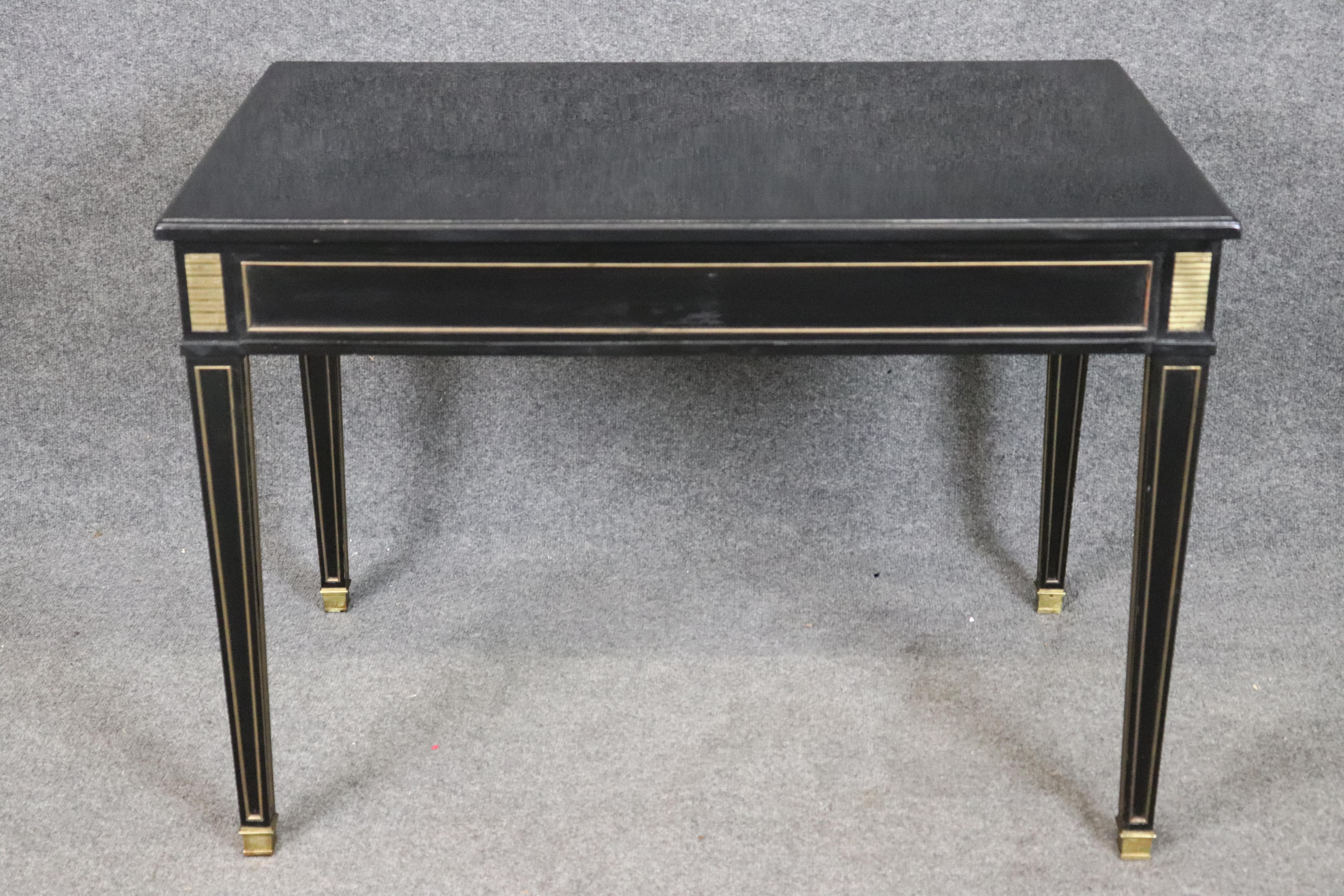 Petite Ebonized Child Size or Ladies Writing Desk attributed to Maison Jansen In Good Condition For Sale In Swedesboro, NJ
