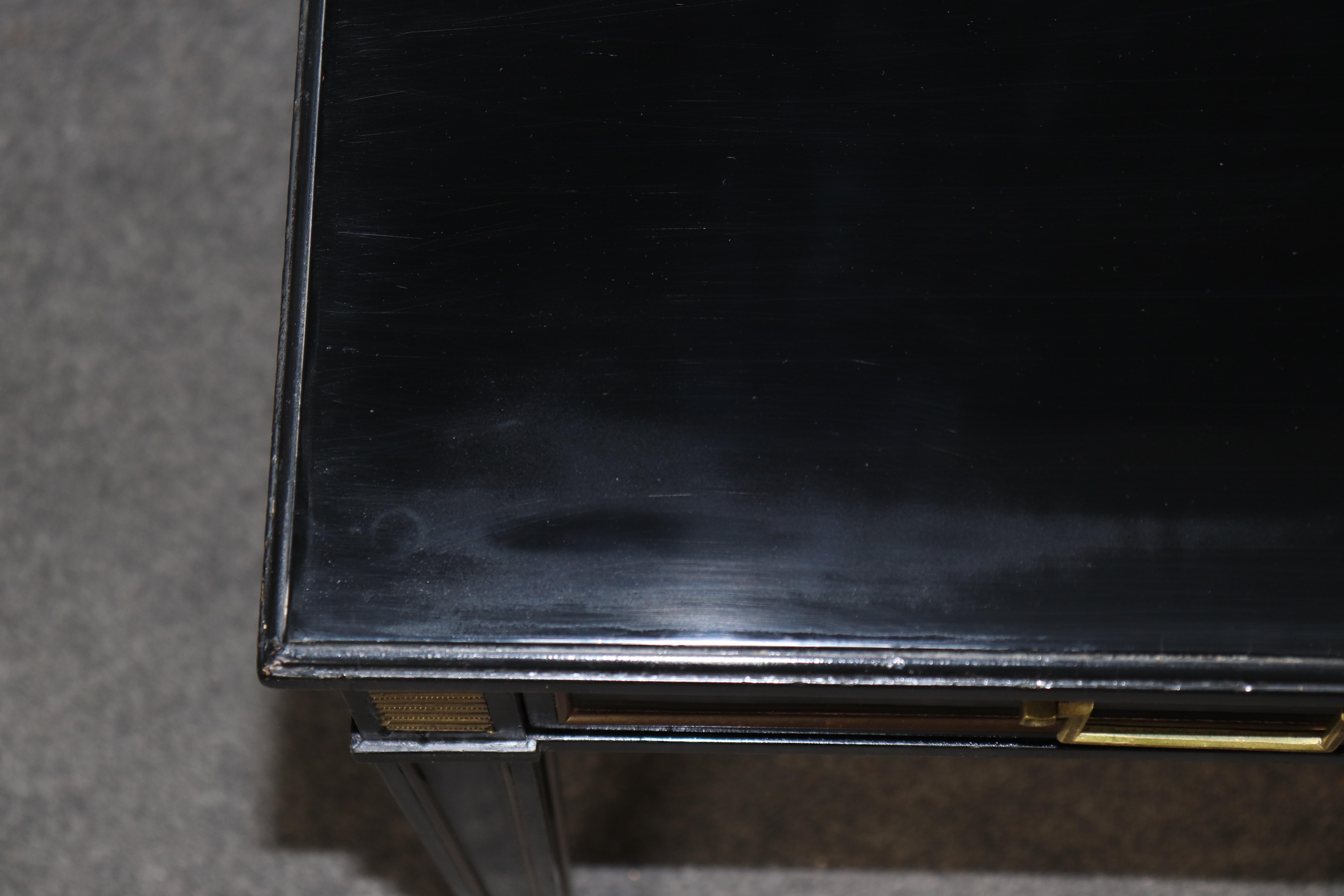 Petite Ebonized Child Size or Ladies Writing Desk attributed to Maison Jansen For Sale 1