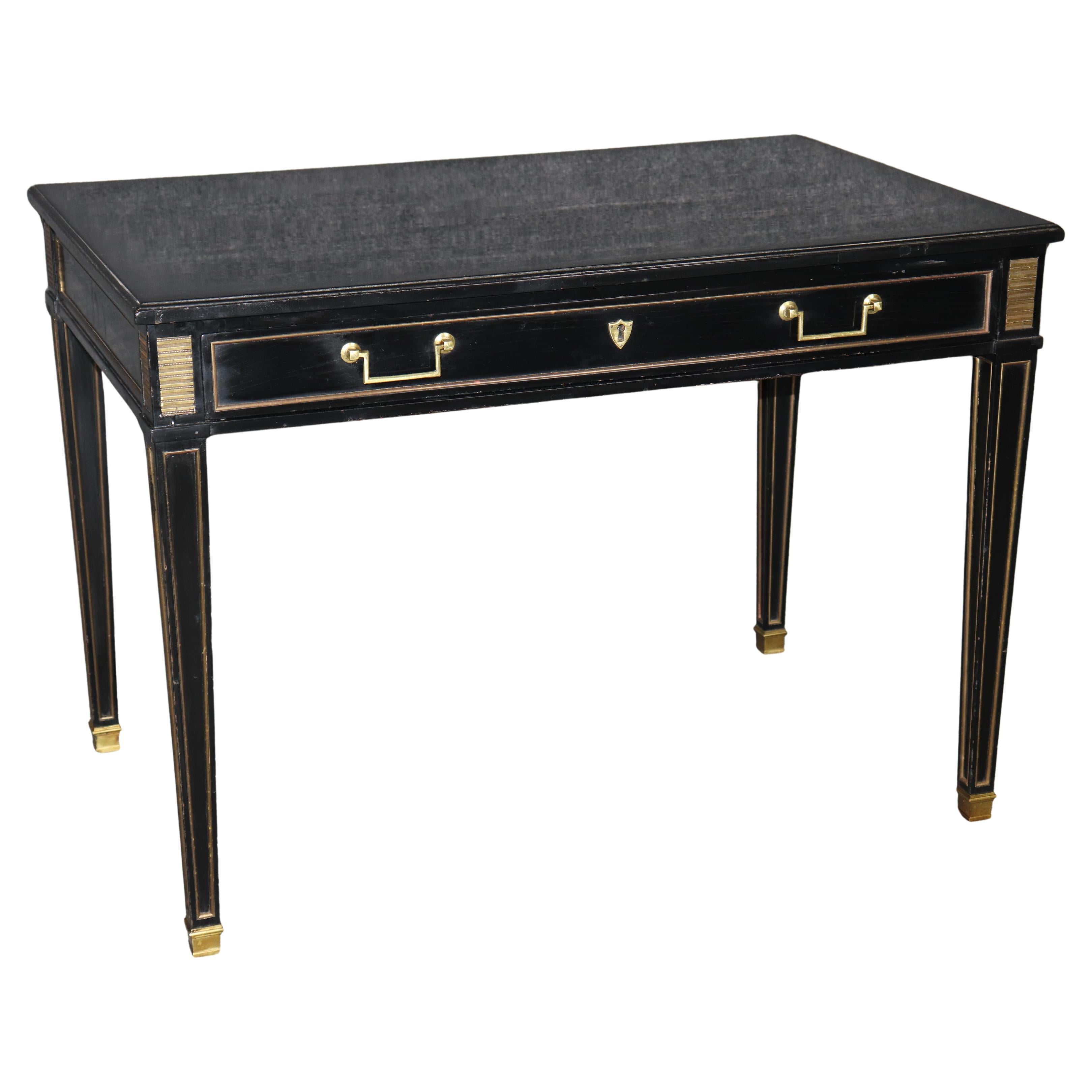 Petite Ebonized Child Size or Ladies Writing Desk attributed to Maison Jansen For Sale