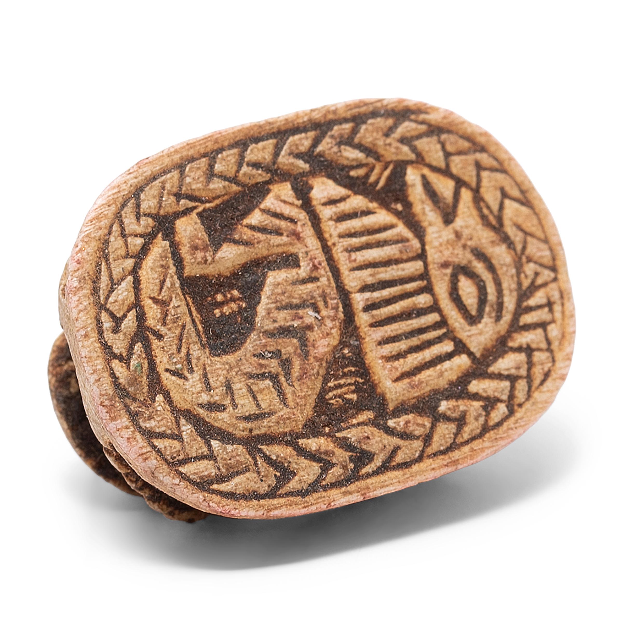 18th Century and Earlier Petite Egyptian Scarab Beetle Carving