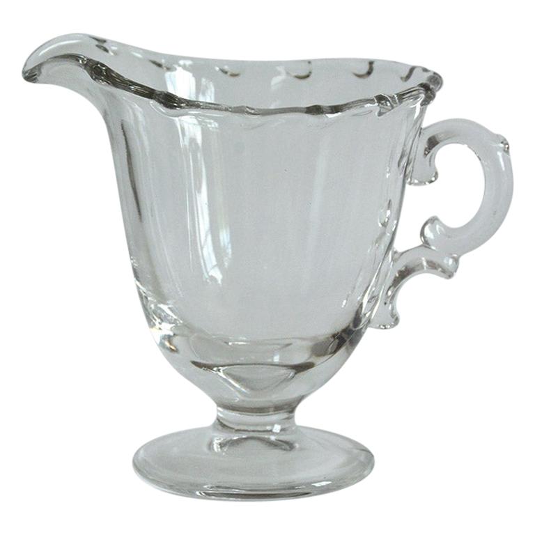 Petite Elegant Leaded Glass Creamer For Sale