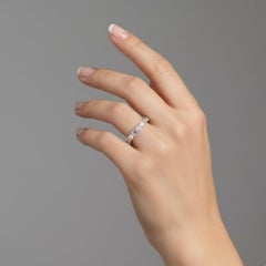 Petite Emerald Cut Diamond 18K White Gold Eternity Ring