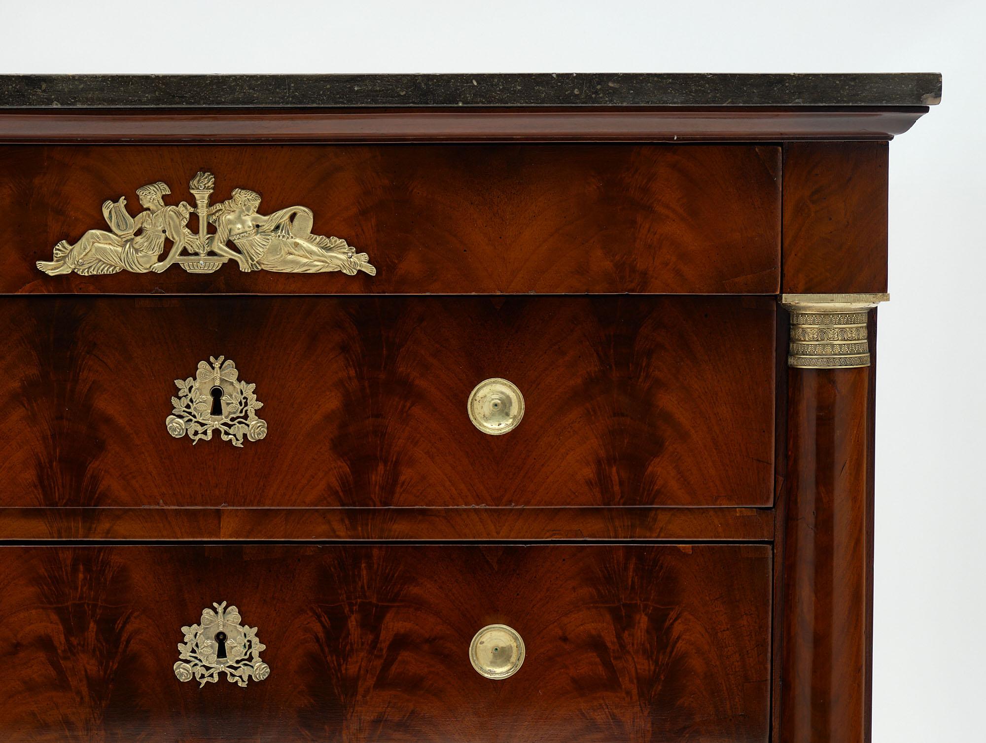 Late 19th Century Petite Empire Chest of Drawers For Sale