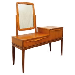 Petite enfilade coiffeuse scandinave vintage en teck avec miroir des années 60