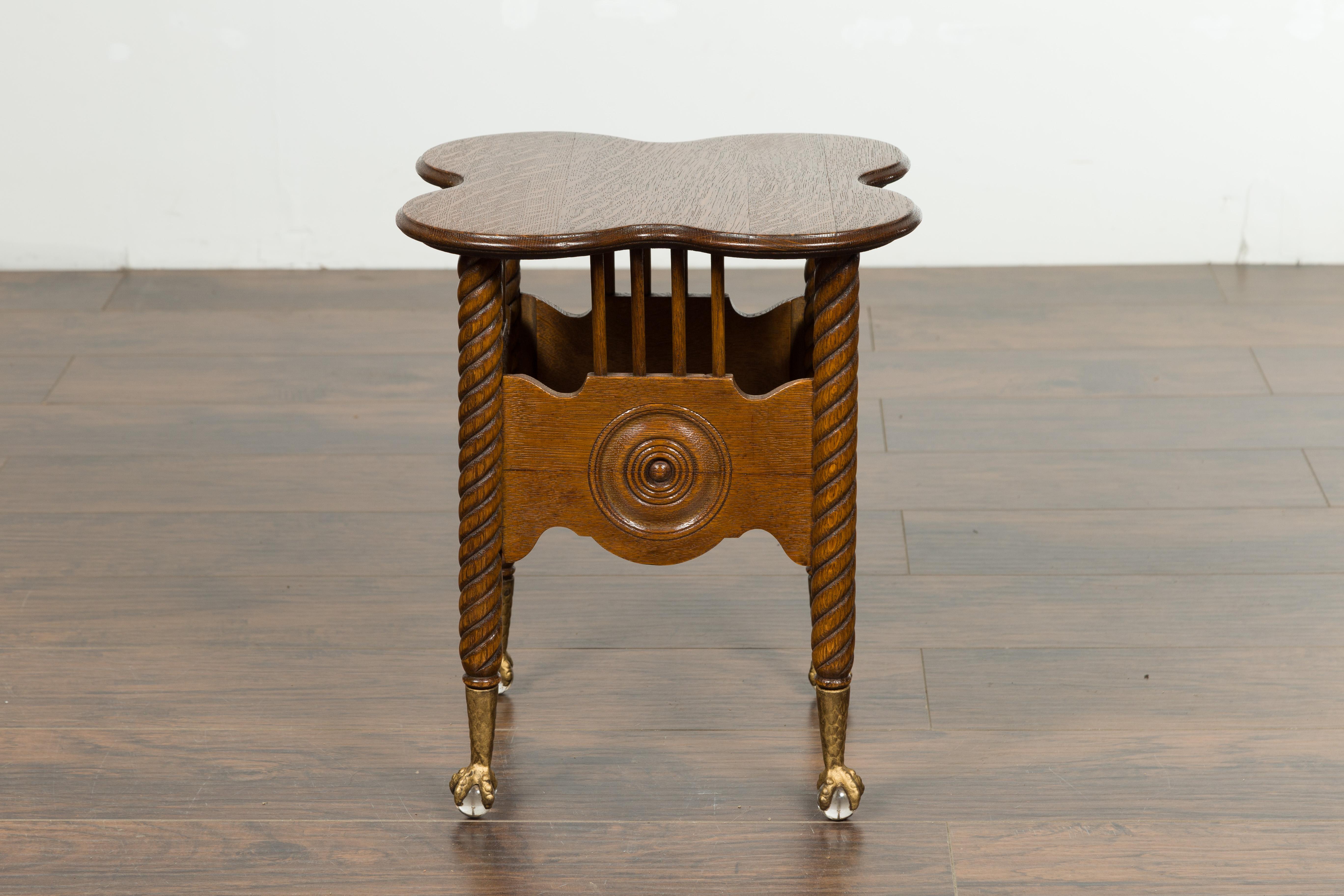 antique glass ball claw foot table