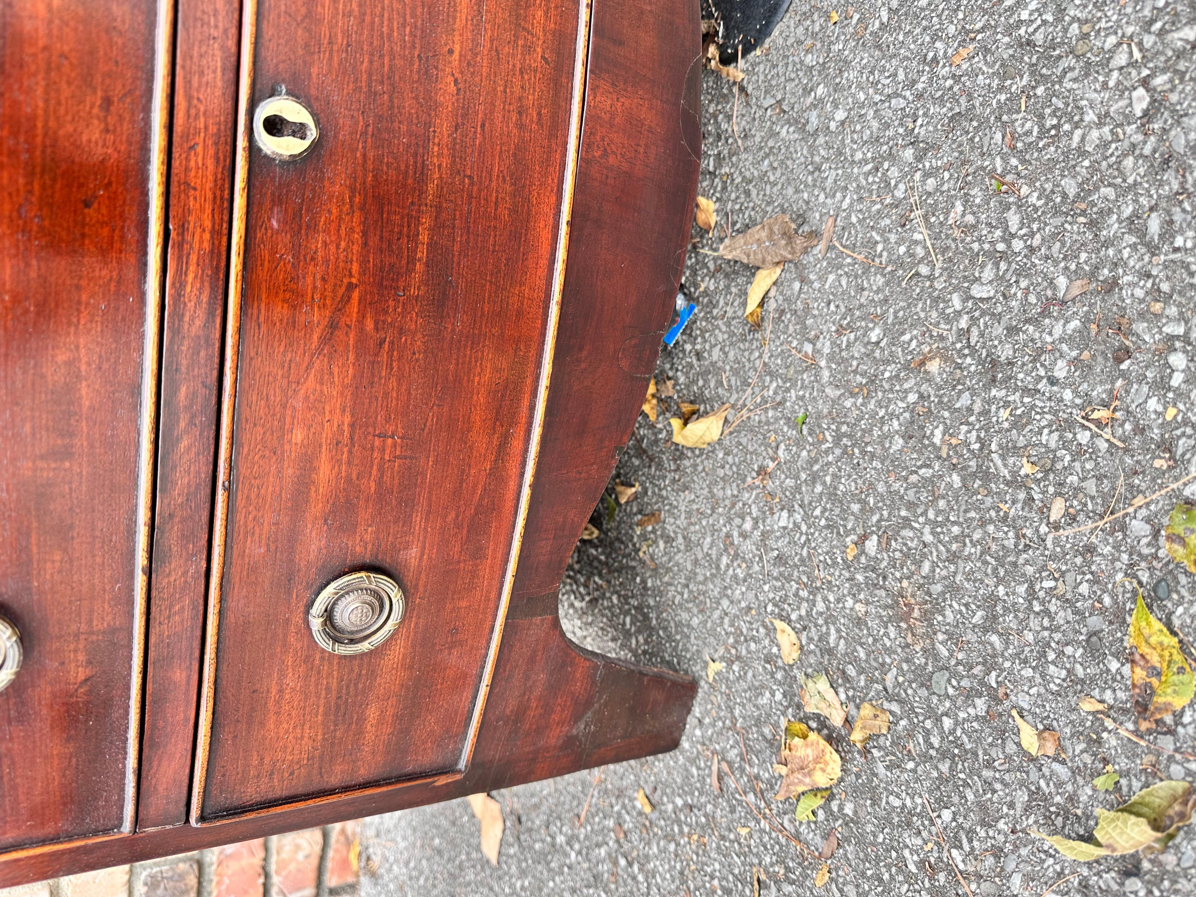 Late 19th Century Petite English Bow Front Chest For Sale