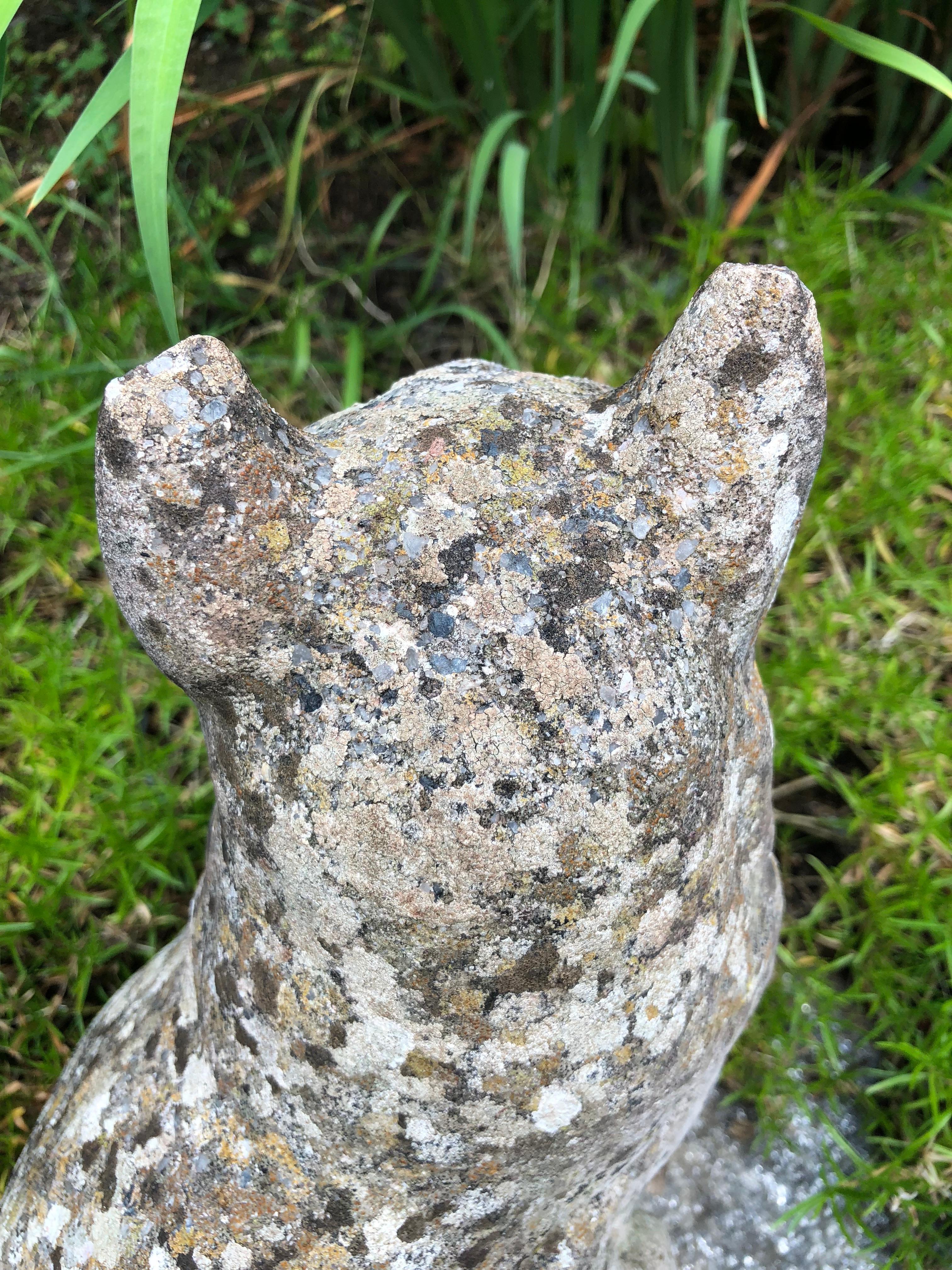 Petite English Cast Stone Statue of a Cat 2