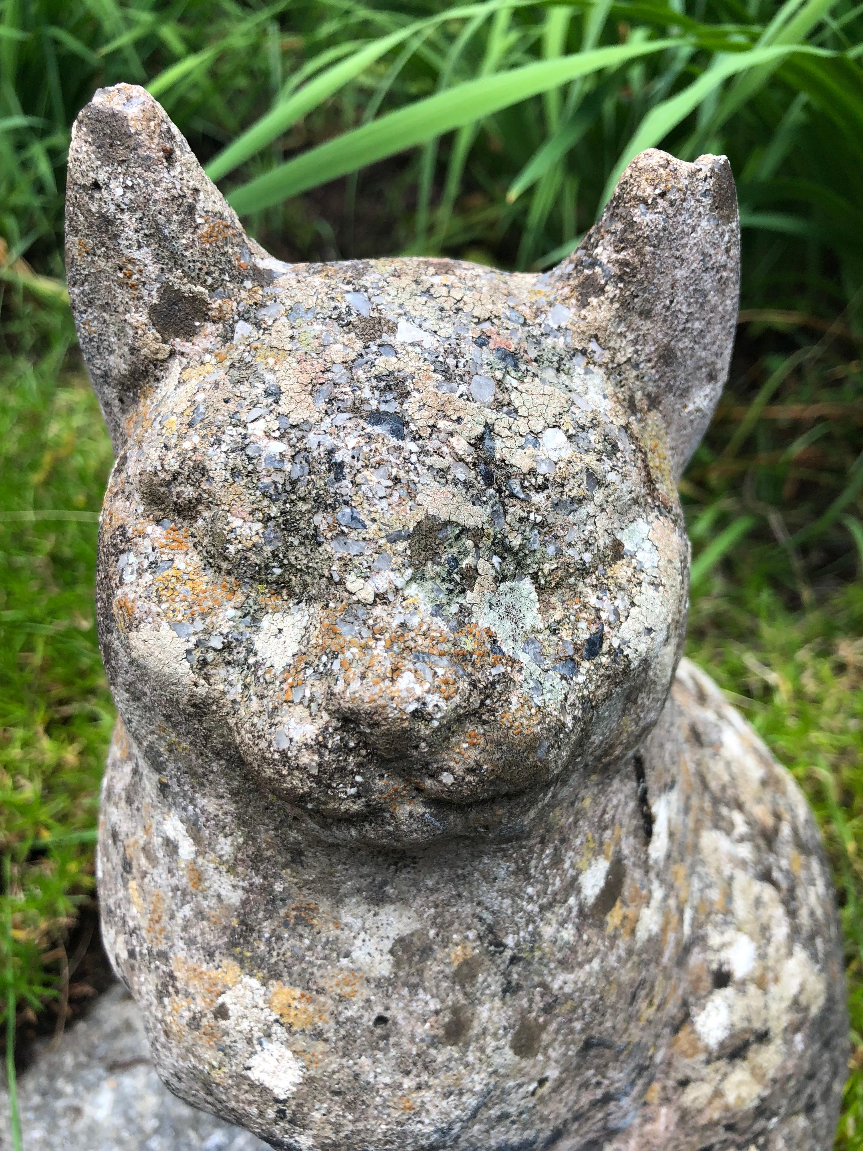Petite English Cast Stone Statue of a Cat 3