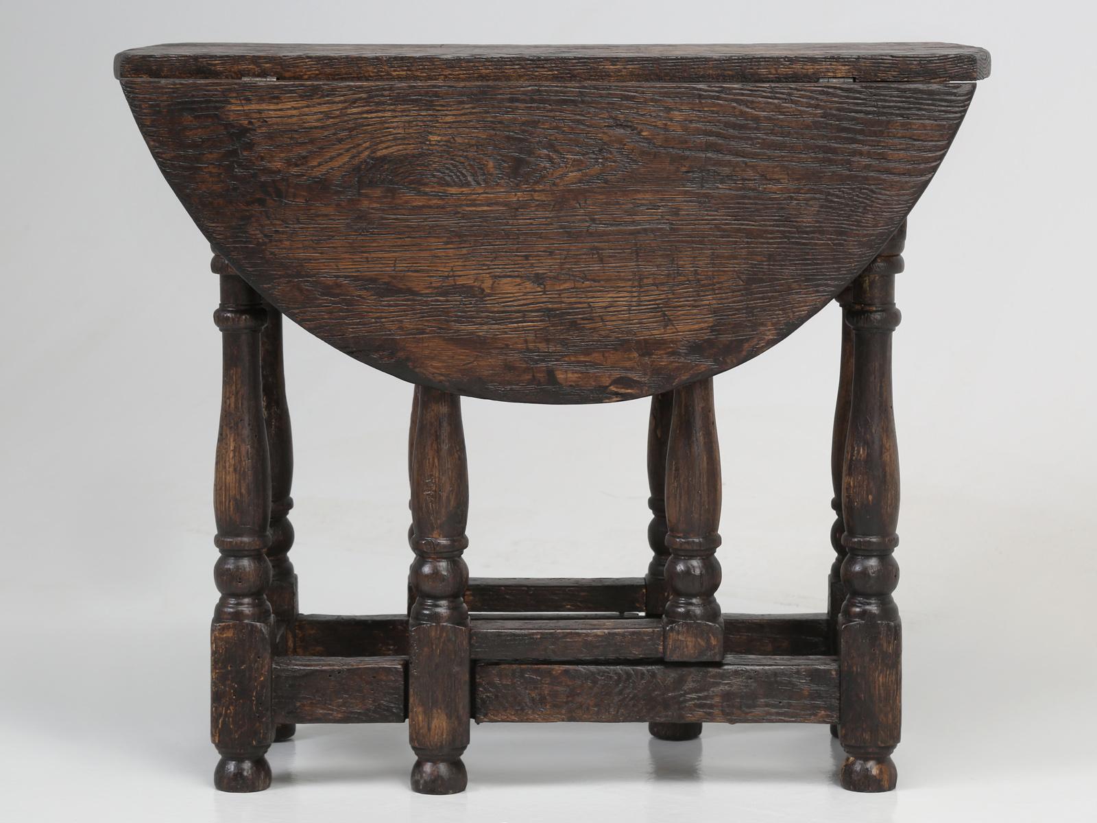 Petite English Drop-Leaf Side Table, End Table or Even Coffee Table, Distressed 8