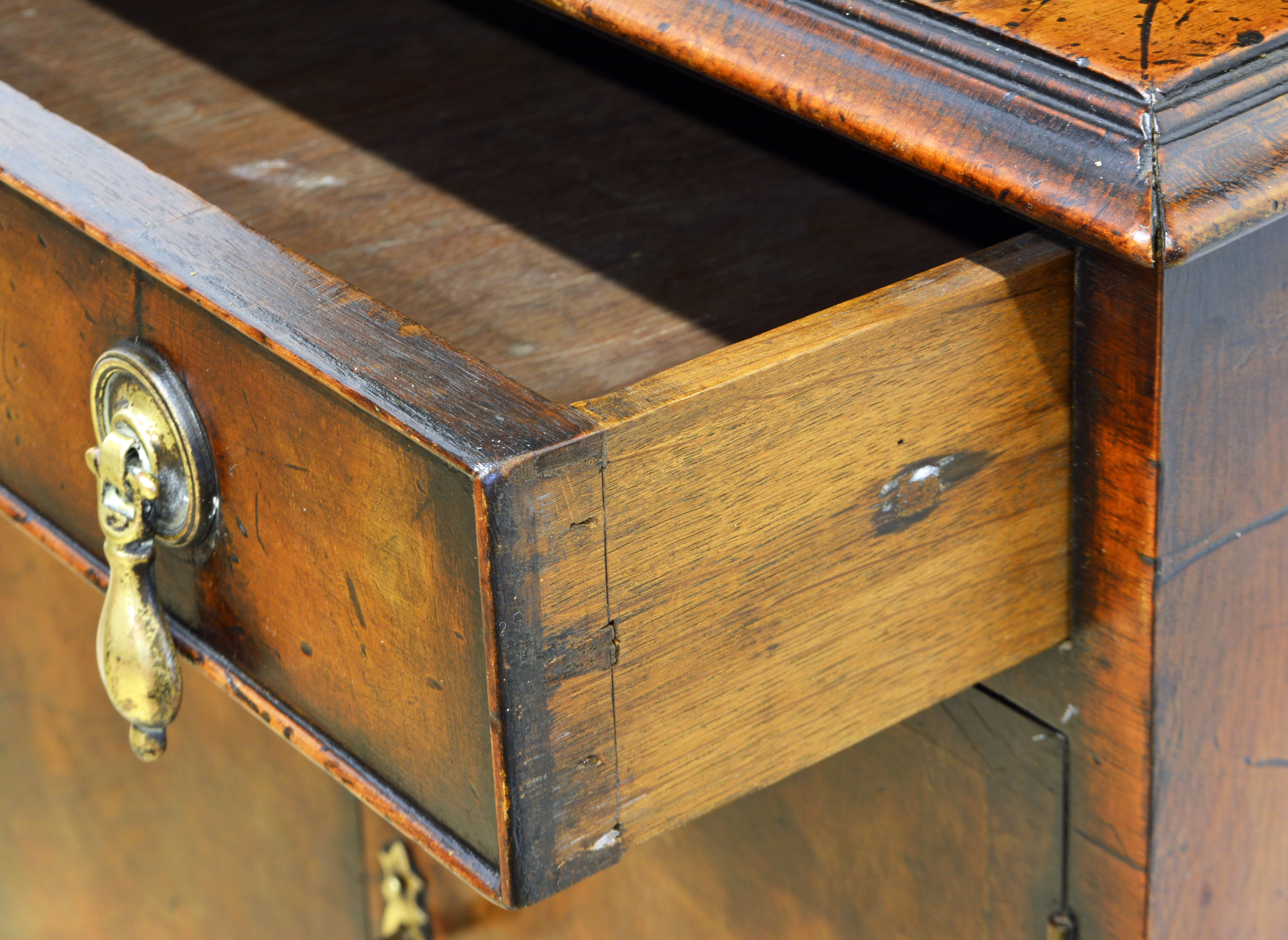 Petite English Queen Anne Style Burled Walnut Display/Curio Cabinet, Late 19th C 8