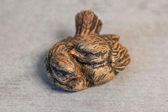 Petite English Victorian Period 19th Century Carved Wooden Bird Sculpted Group