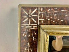 19th Century English Wall Mirror, Faux Tortoiseshell Frame, Giltwood