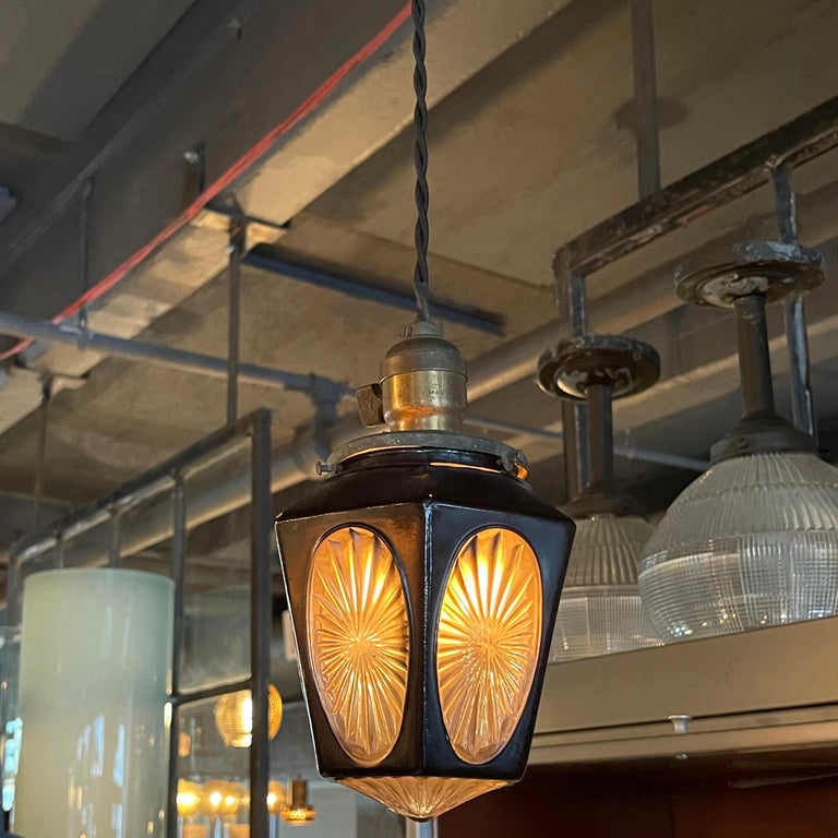 Petite Faceted Black Glass Pendant Light For Sale at 1stDibs
