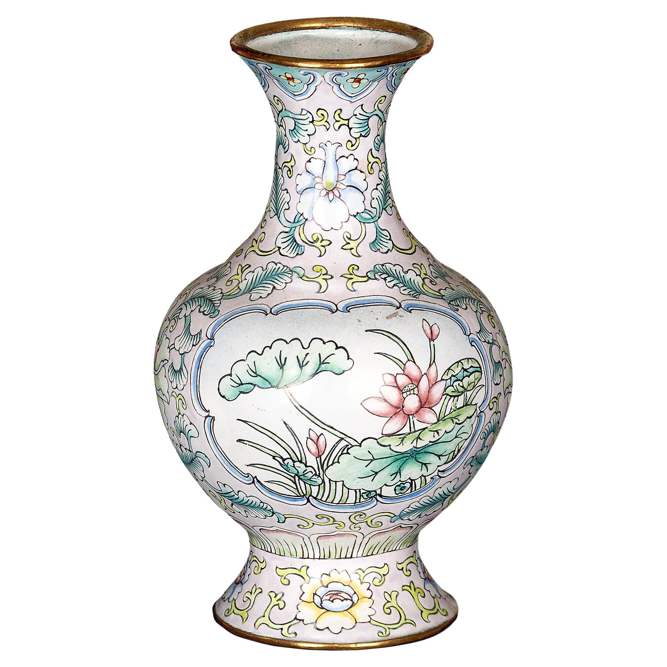Petite Famille Rose Canton Vase, c. 1920
