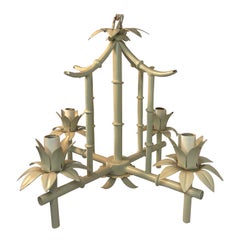 Vintage Petite Faux Bamboo Chandelier