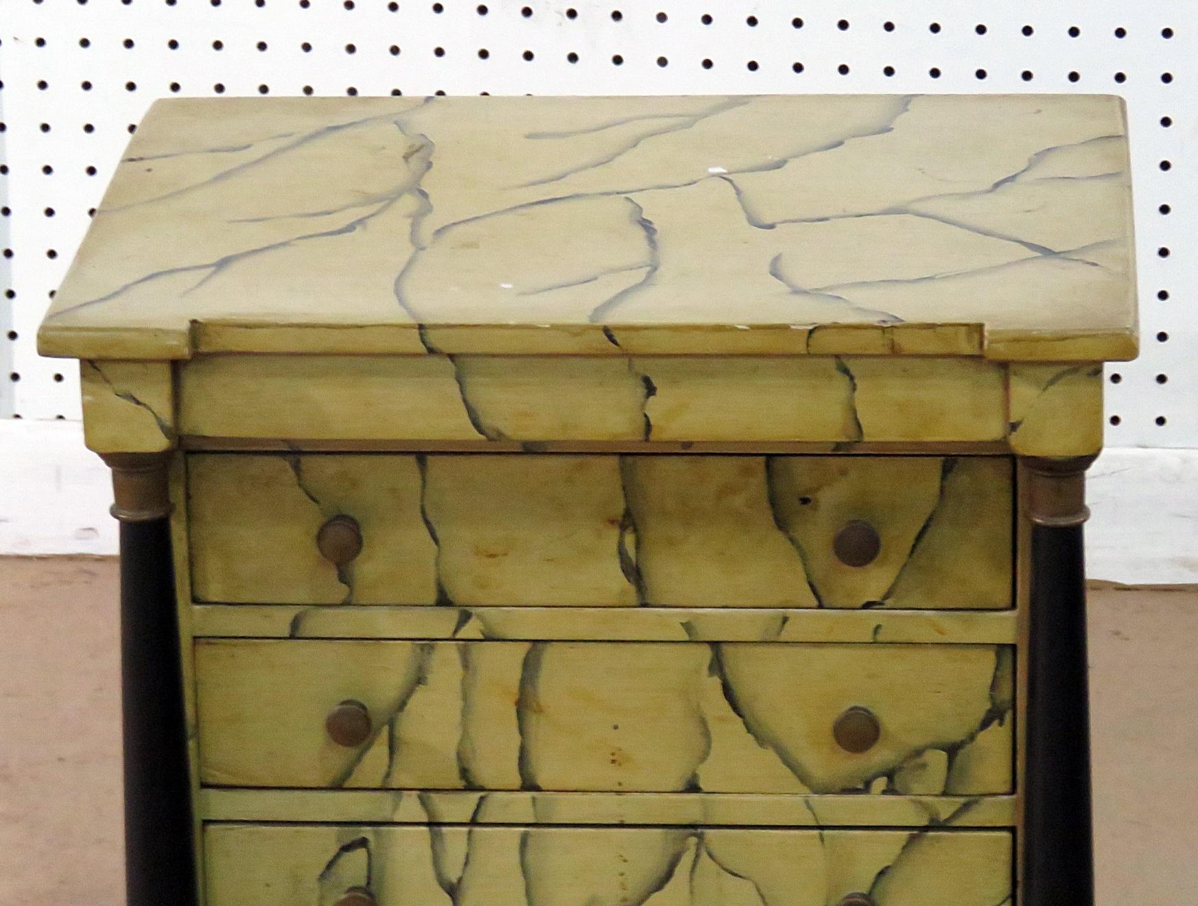 Regency Petite Faux Marble Chest of Drawers