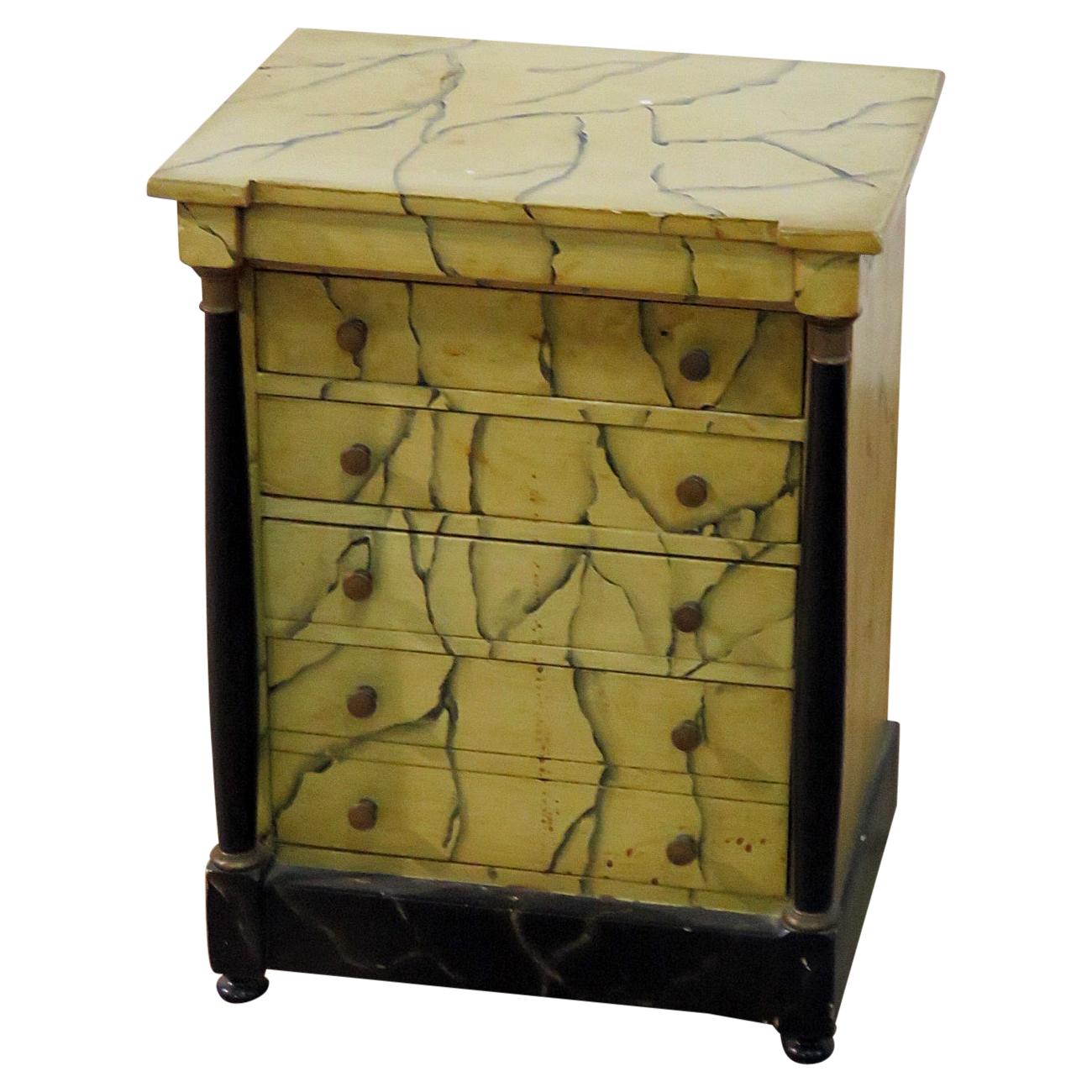 Petite Faux Marble Chest of Drawers
