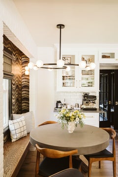 Petite Fibonacci 7 Globe Chandelier in Brass, Enamel & Blown Glass