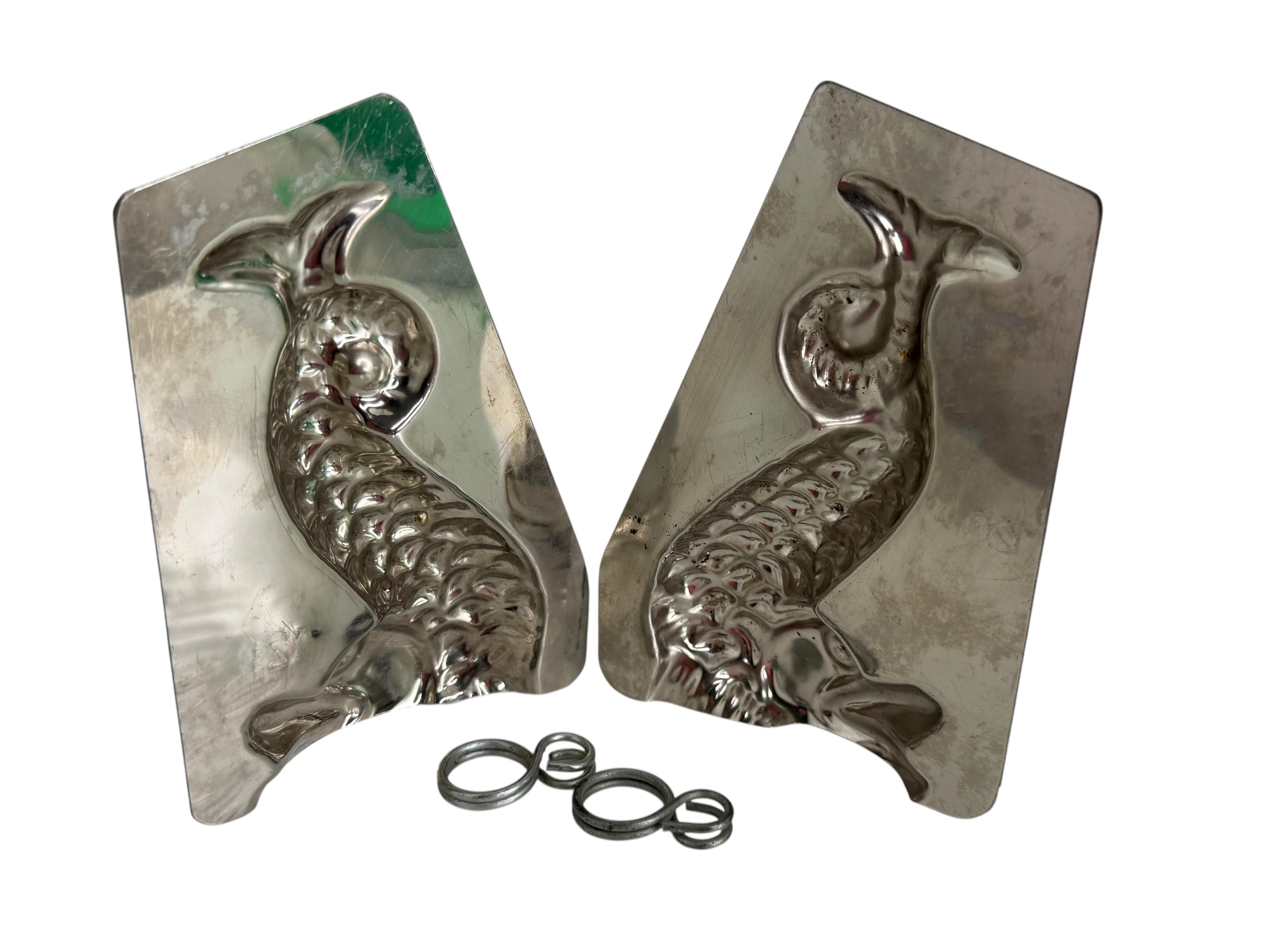 Folk Art Petite Fish Dolphin Chocolate Mold vintage1950, France For Sale