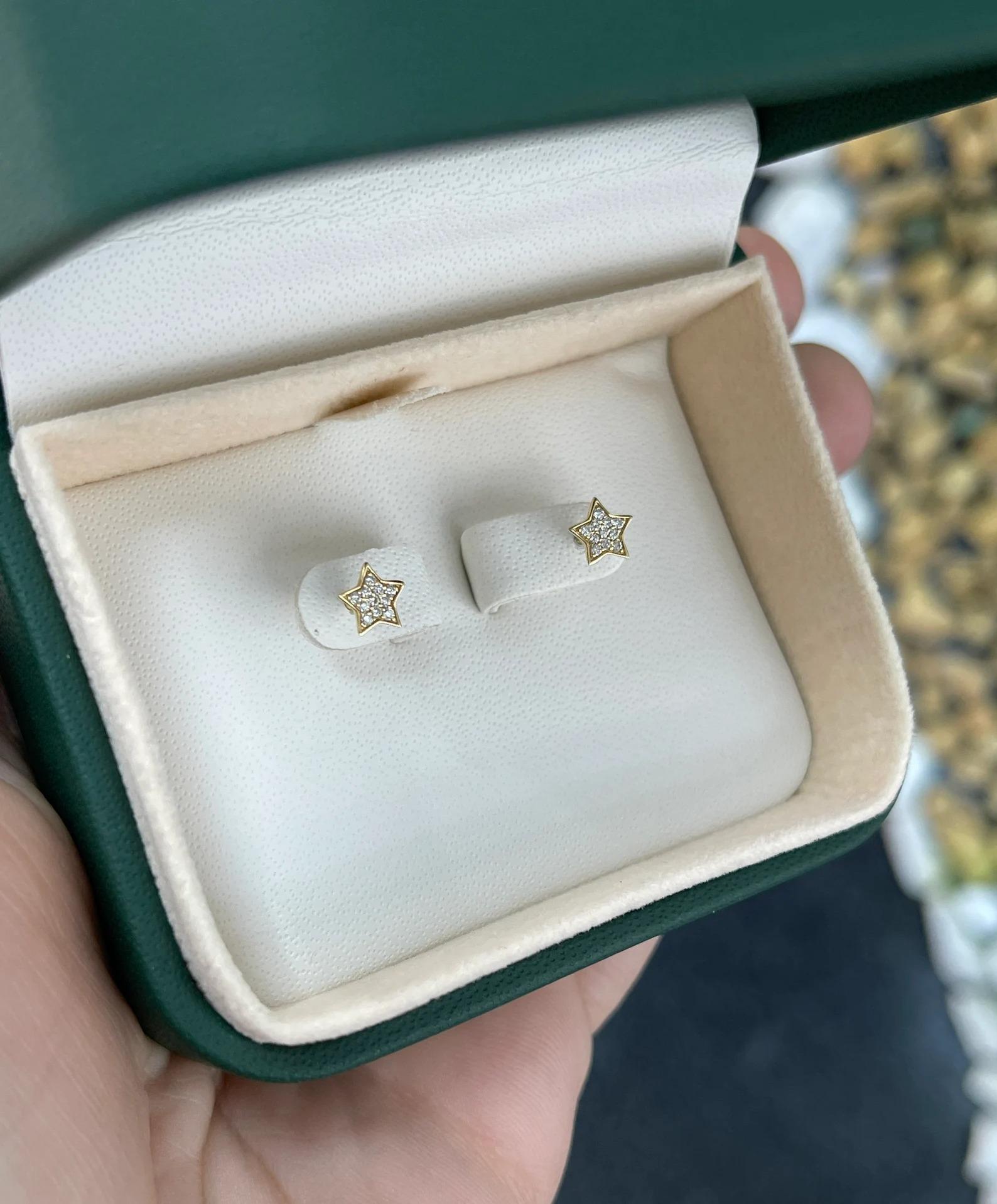 flat stud diamond earrings
