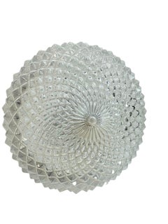 Petite Flush Mount frosted Ice Bubble Pattern Glass Germany, 1970s