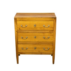 Antique Petite French 19th Century Commode with Three Drawers and Tapered Legs