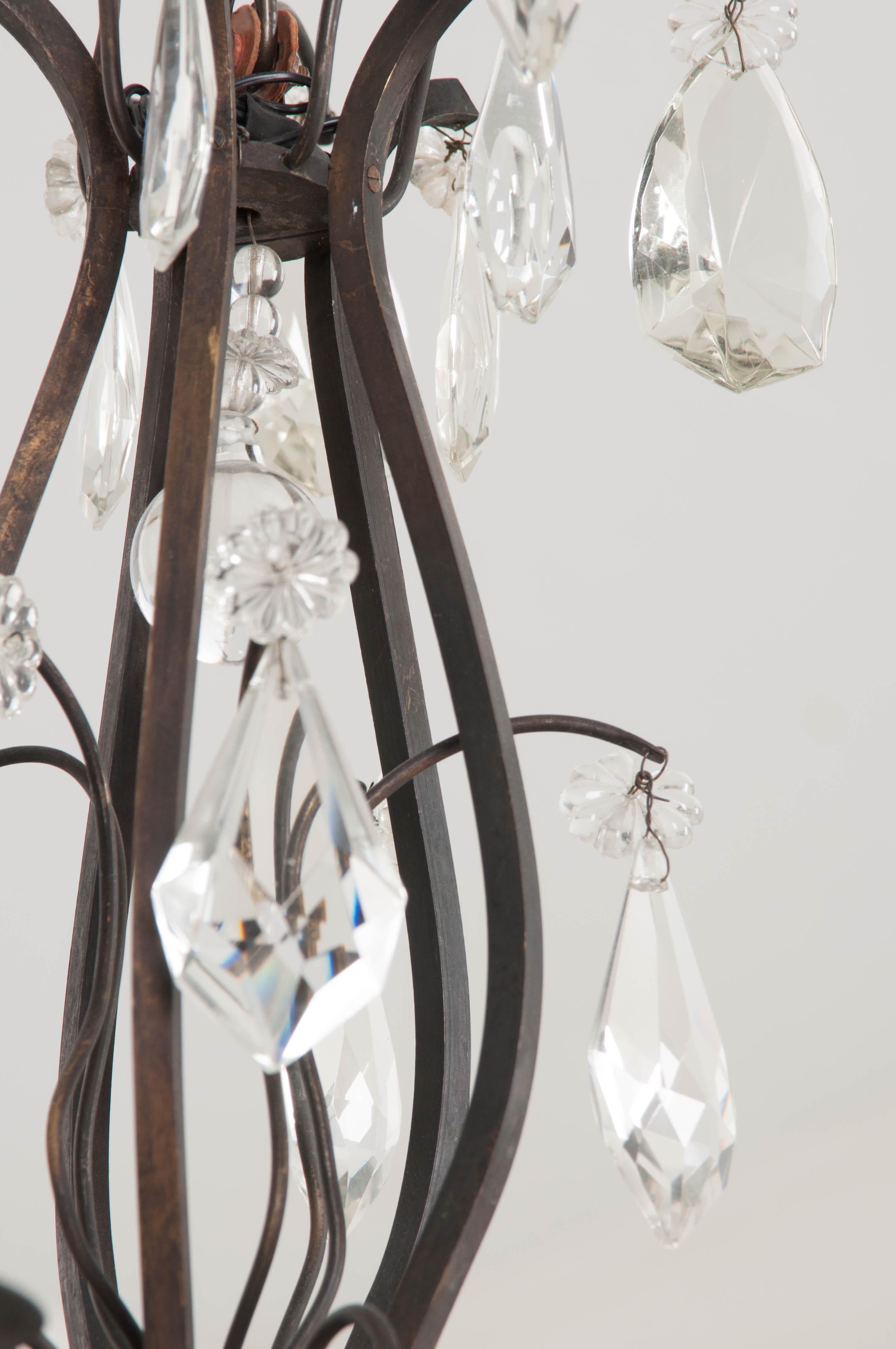 Petite French 19th Century Five-Light Crystal Chandelier 5