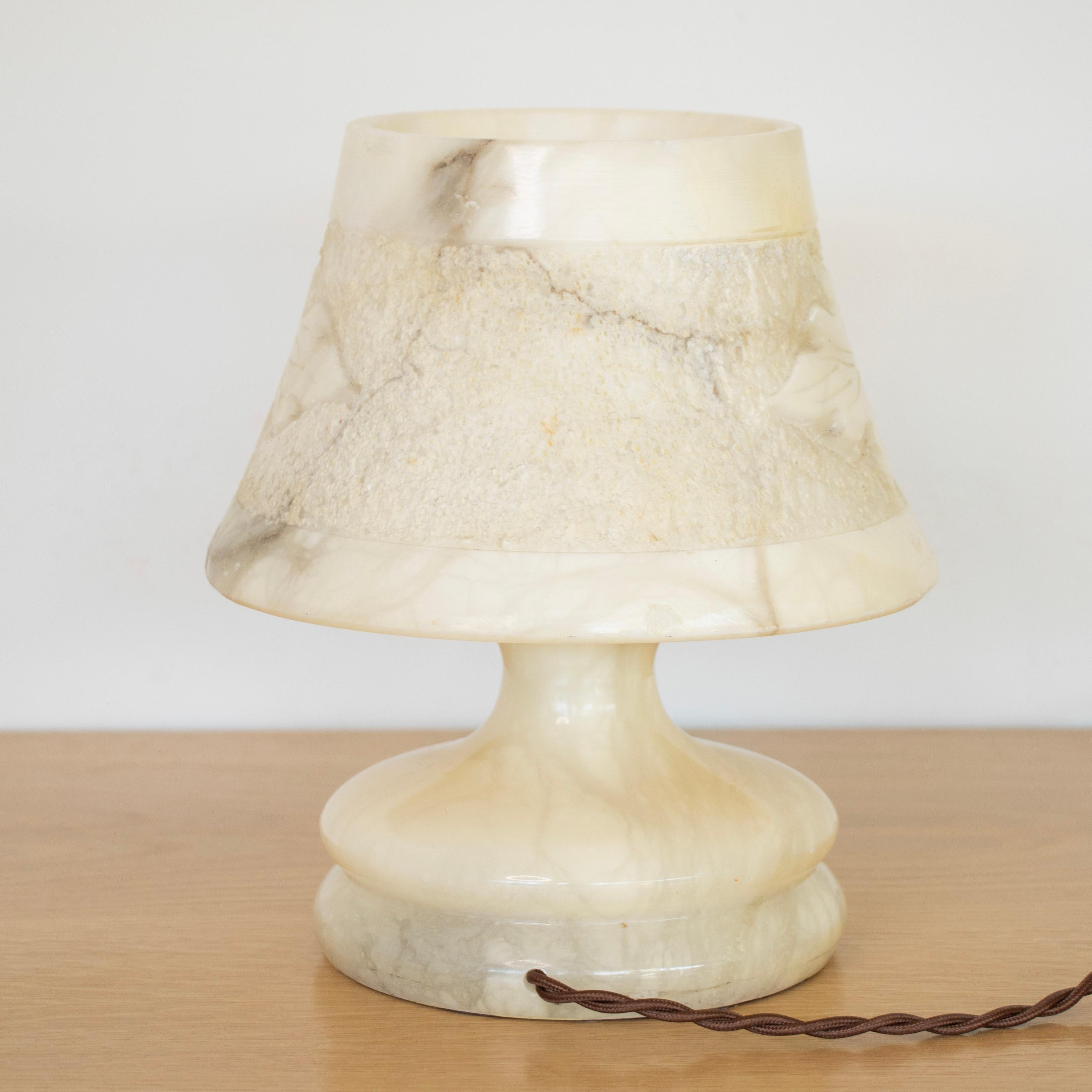 Petite French Alabaster Table Lamp 2
