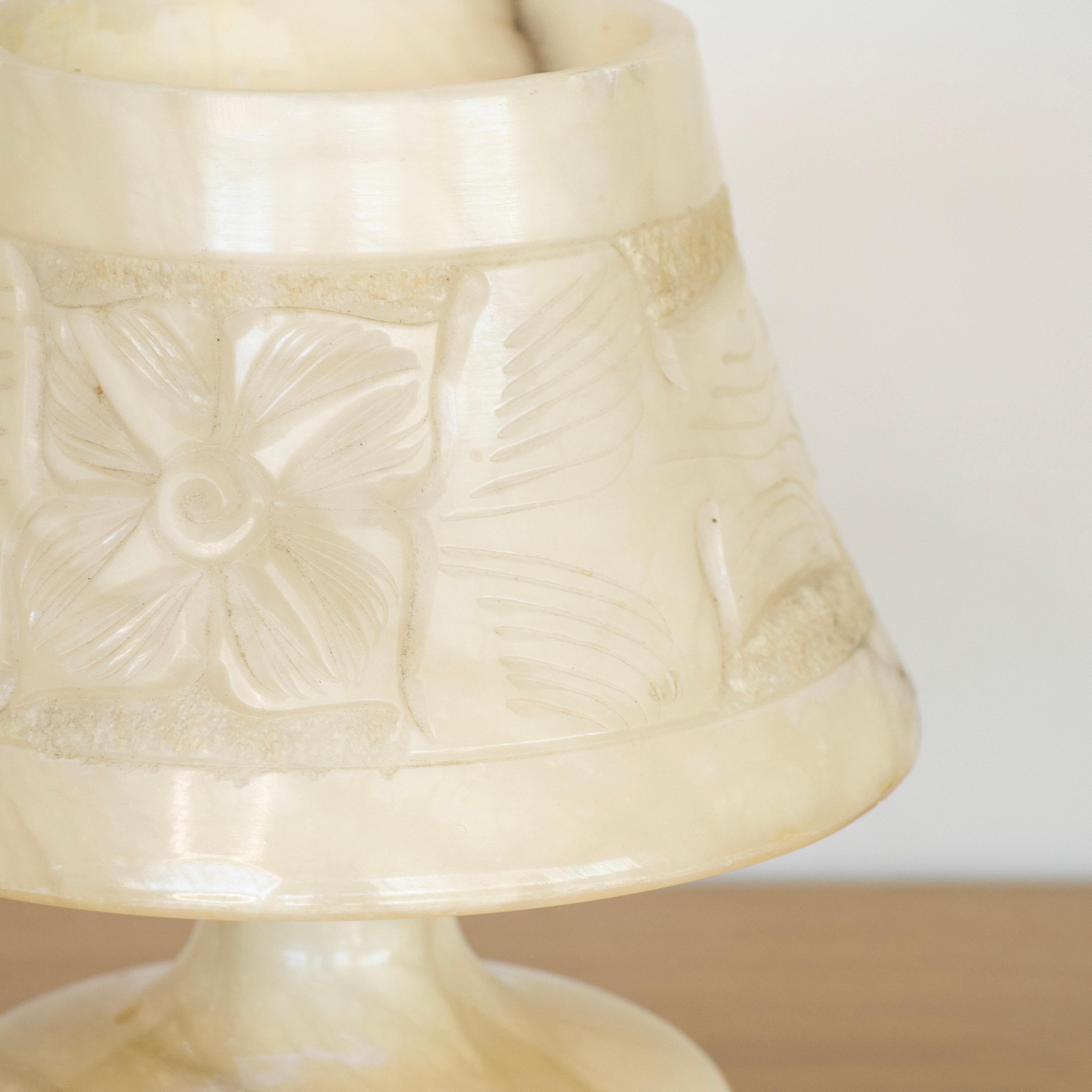 Petite French Alabaster Table Lamp 3