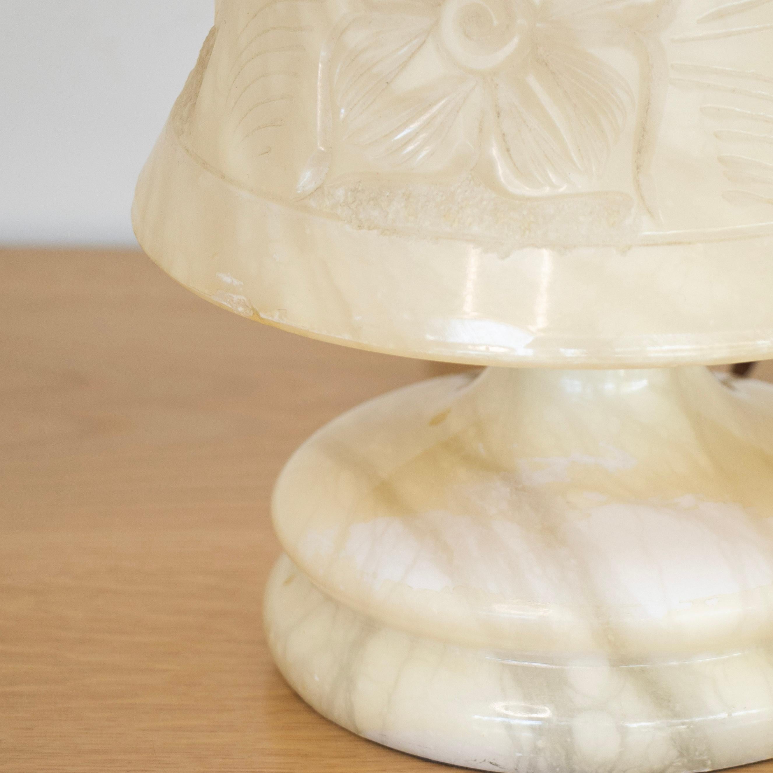 Petite French Alabaster Table Lamp 4