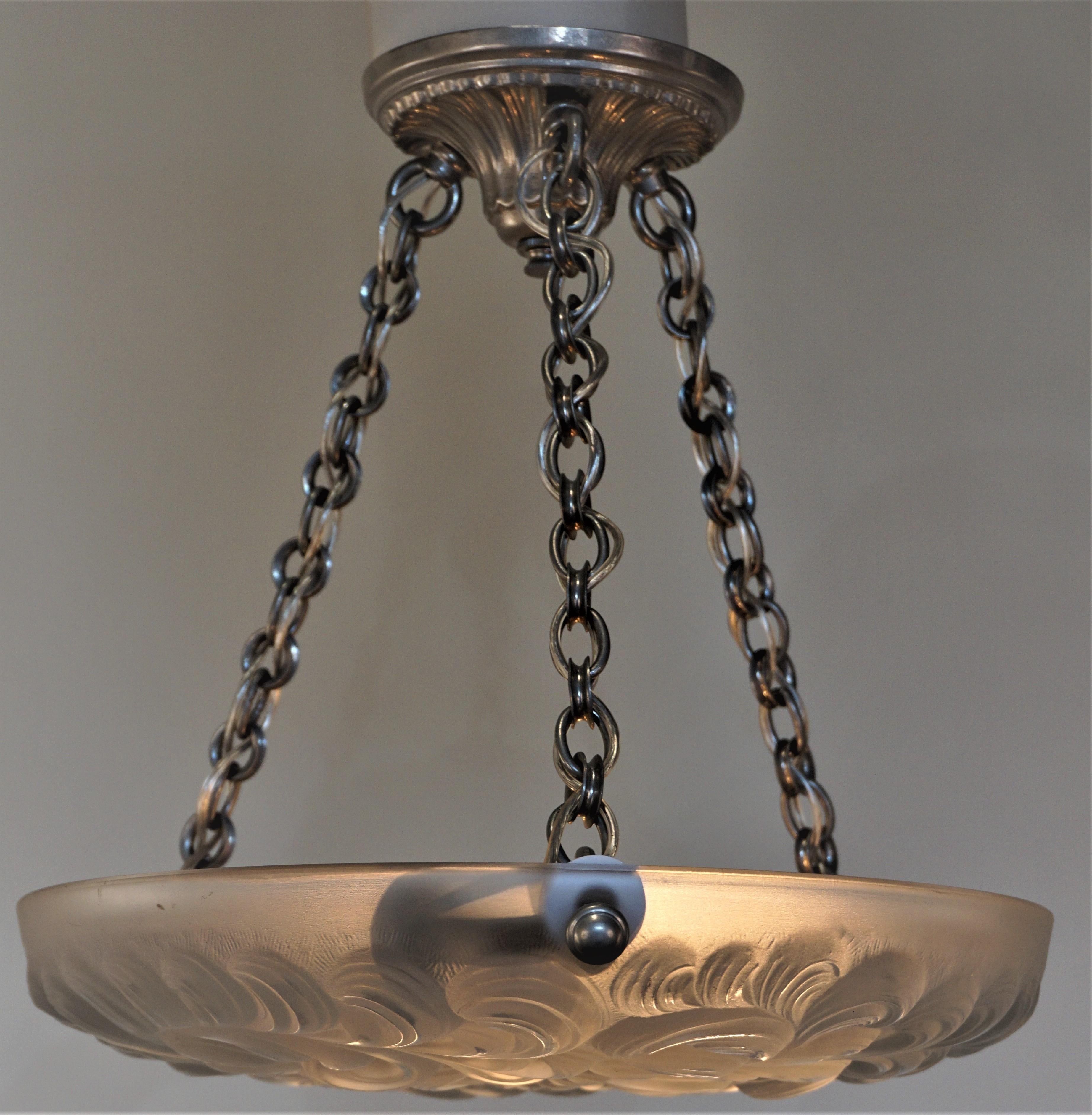 Early 20th Century Petite French Art Deco Chandelier